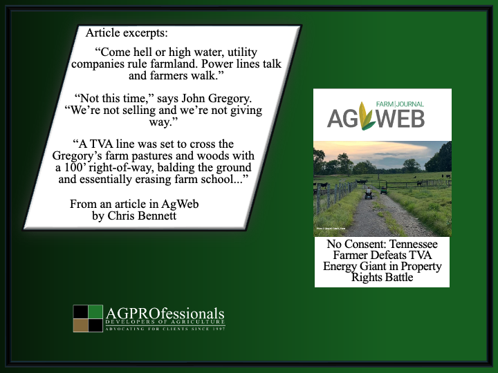 AGPRealEstate's tweet image. 🚜 Property rights matter.

A TN farm successfully pushed back against a proposed utility corridor.

Read more: agprosrealestate.com/articles-and-i…

#Ag #PropertyRights