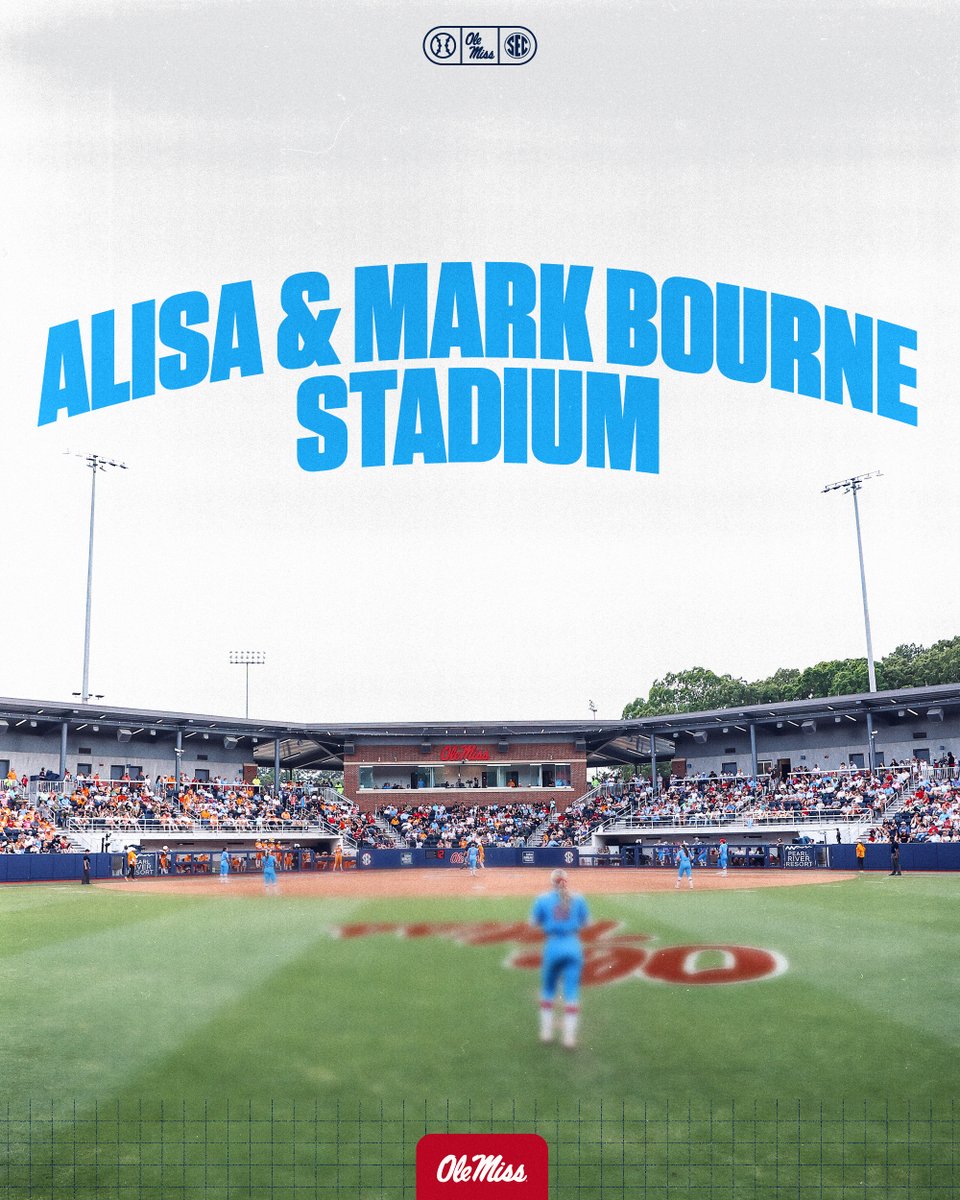 OleMissSoftball's tweet photo. A new era begins.

Welcome to the Alisa and Mark Bourne Stadium!

#HottyToddy https://t.co/bcSC8BO1hf