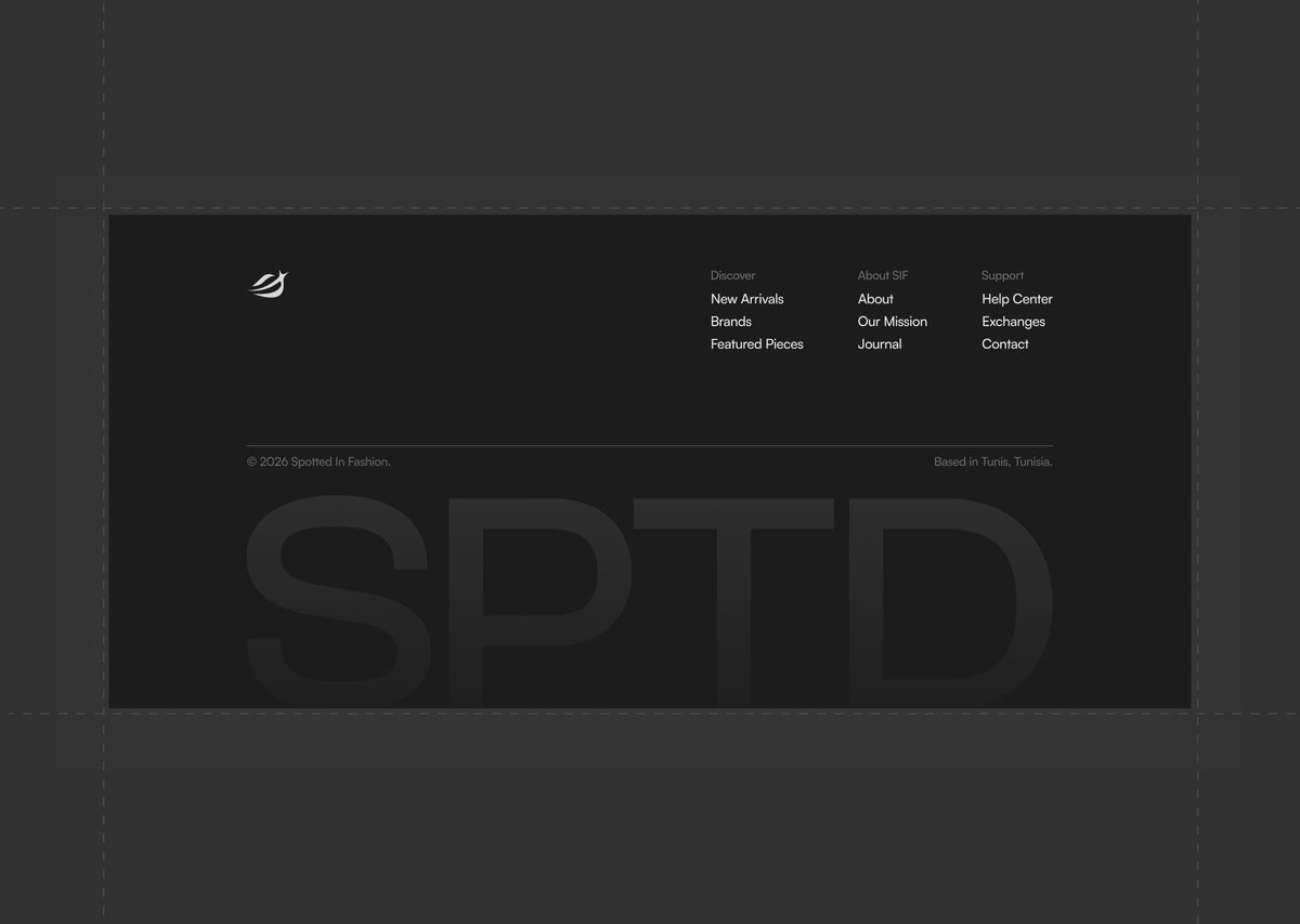 jawher_ba's tweet image. a minimal dark footer for a fashion brand ✨

What do you think?

#buildinpublic #uidesign