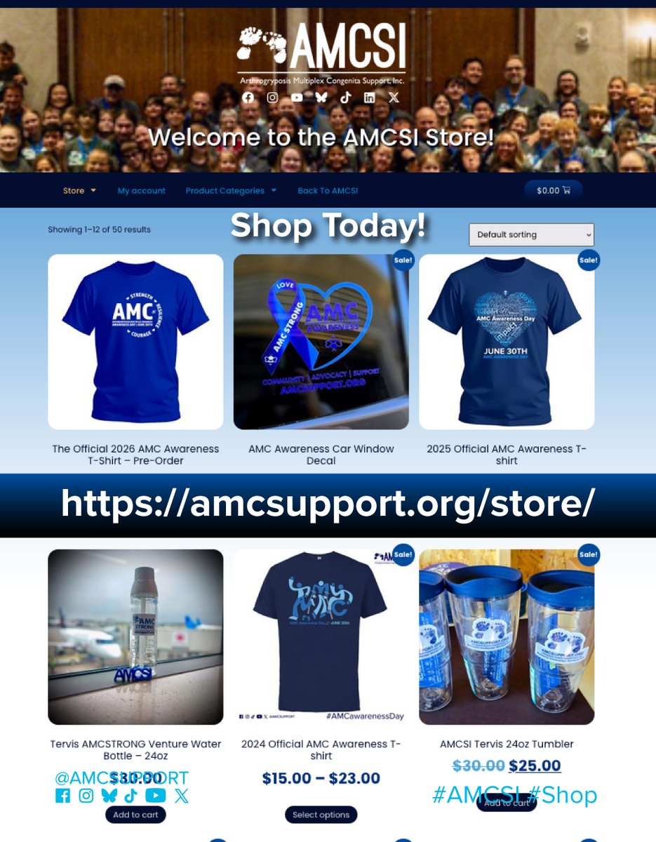 amcsupport's tweet image. Flash Sale Friday 👀

Tees from $10. Accessories from $1.
Limited stock. No restocks.

Plus the Official 2026 AMC Awareness Day t-shirt 💙

Shop now: amcsupport.org/store/ 💙

#AMCSI #Arthrogryposis #AMCAwareness #AMCAwarenessDay #AMCStrong