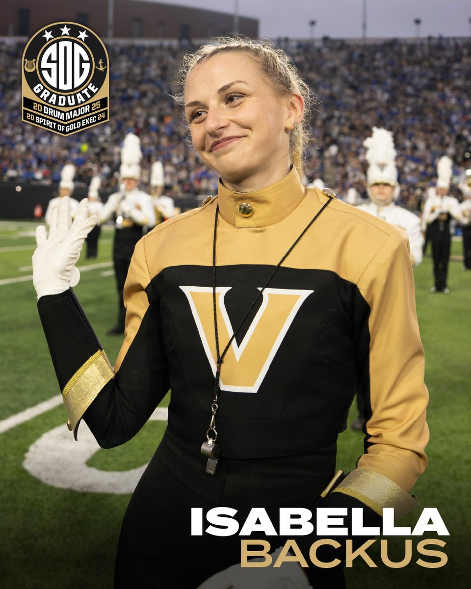 vandybands's tweet photo. Isabella Backus is a 3-year member of the Spirit of Gold. Isabella will be graduating from @VanderbiltU with a Bachelor of Arts in Law, History, &amp; Society, a Minor in Medicine, Health, &amp; Society, and a Minor in Museum Studies.

Congratulations Isabella! ⚓️⬇️ #VandyGrad #SOGILTB https://t.co/hKzyTPB3Aa