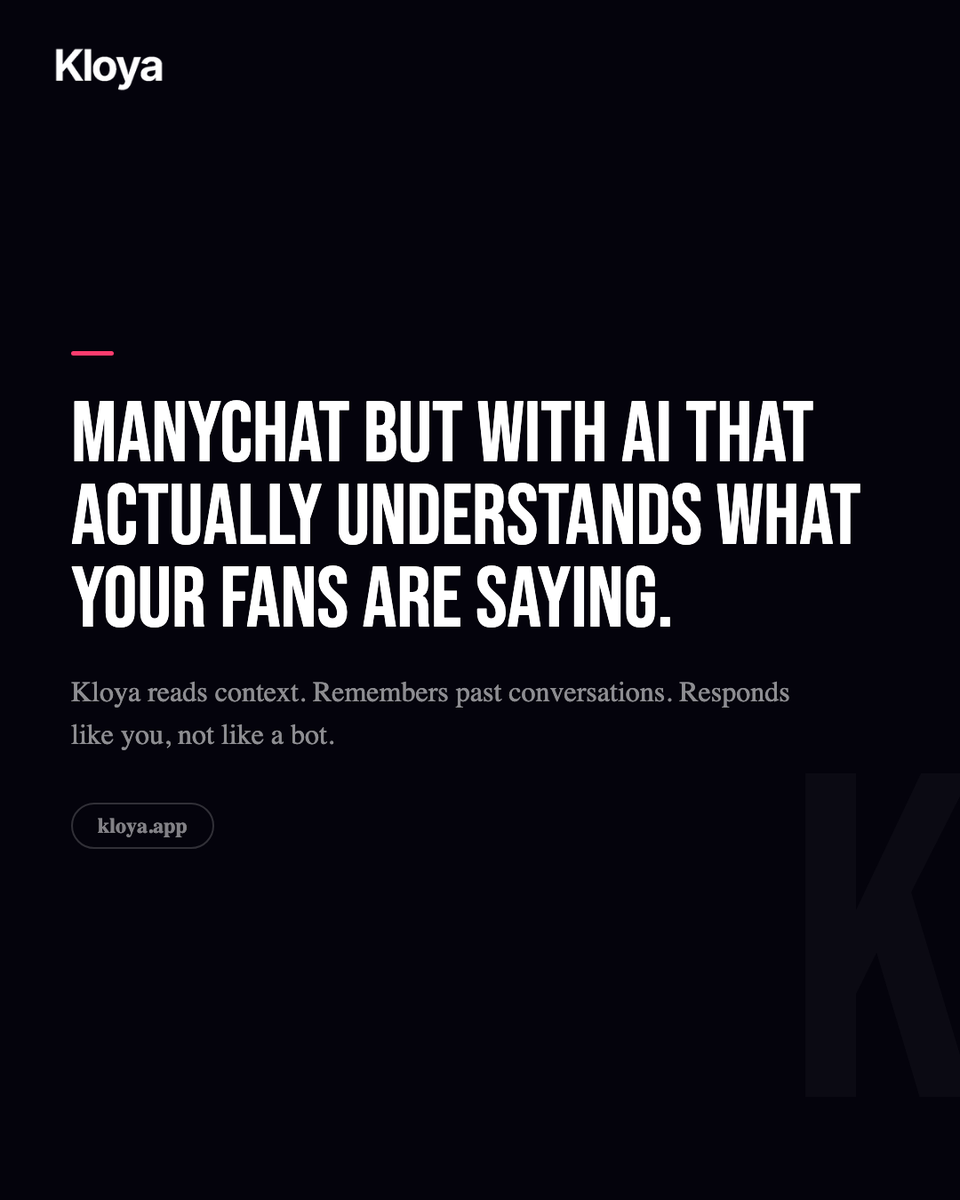 KloyaApp's tweet photo. Set a trigger word. Someone comments it. They instantly receive your link, PDF, or video straight to their DMs.

Kloya campaign automation. Set it up once. Let it run.
#Kloya #InstagramMarketing #DMAutomation #LeadGeneration #ContentCreator https://t.co/KPHlKaRSa9