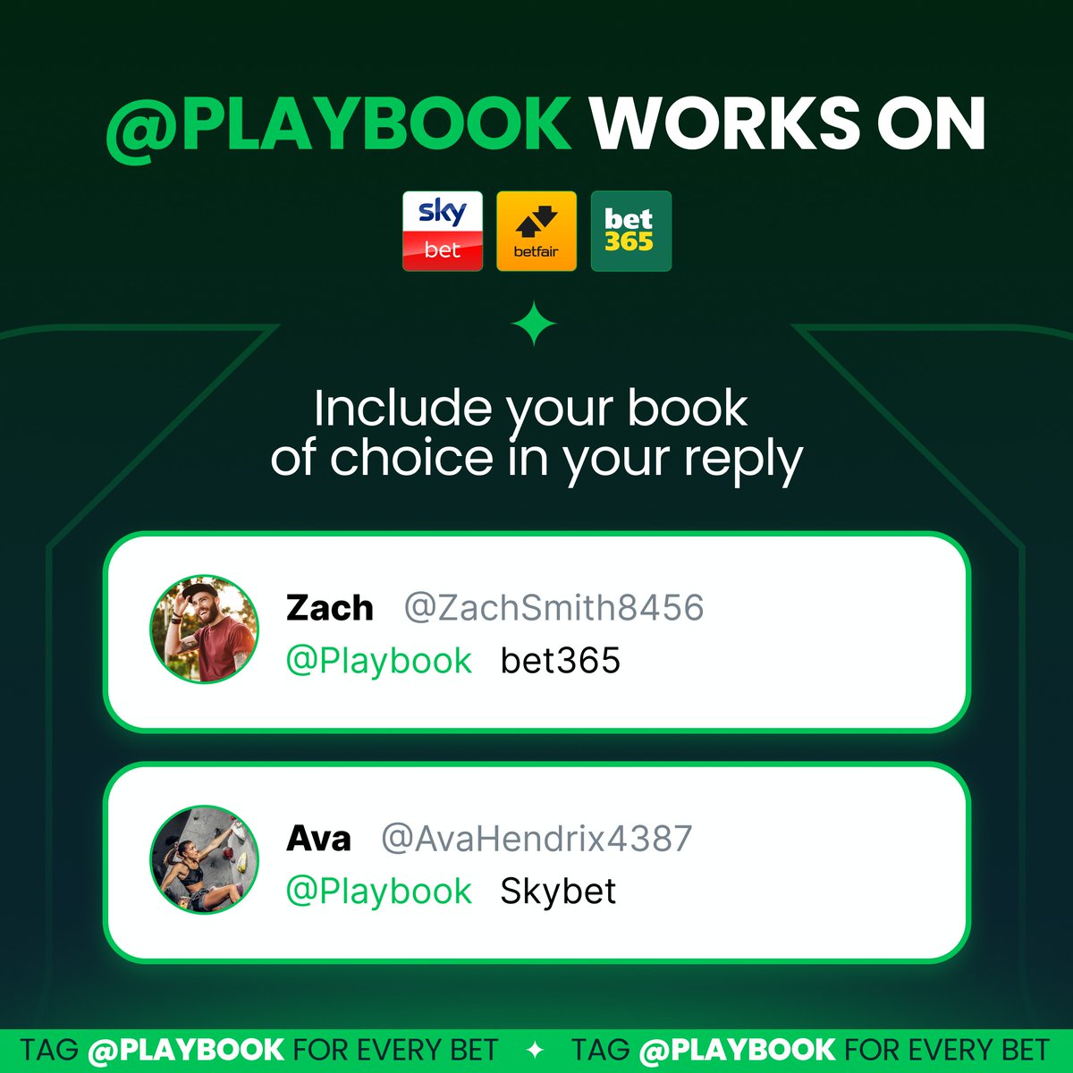 Playbook's tweet photo. Fed up of building accumulators by hand?

Tag @Playbook under an acca you fancy, and we'll reply with a slip link that's ready to go. ⚡️