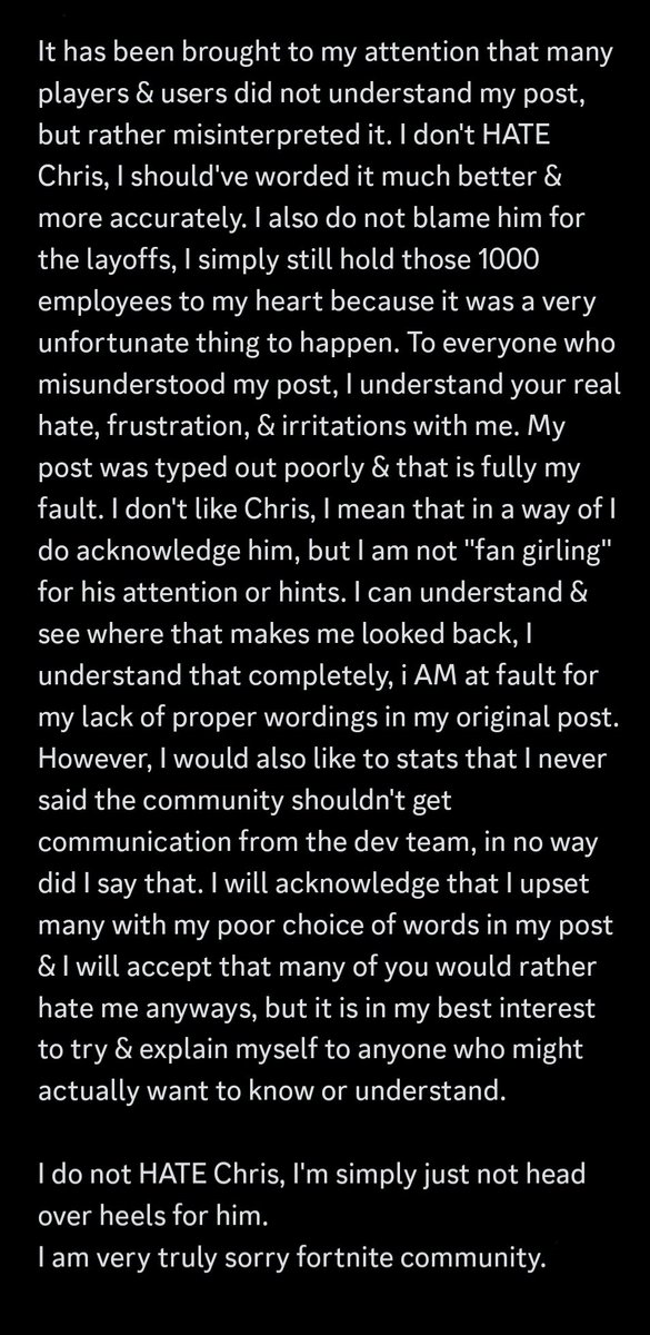 Hello.. I would like to post a statement & an apology for anyone ...