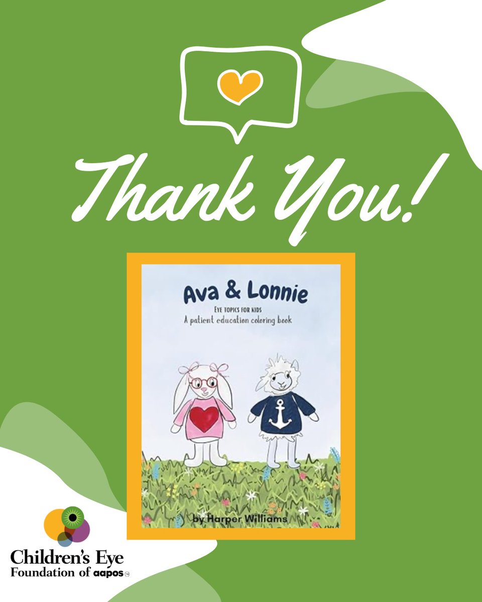 childrenseyefou's tweet image. High school senior Harper Williams wrote and illustrated Ava &amp;amp; Lonnie: Eye Topics for Kids to help children understand their eye conditions. You can find Harper's book at ow.ly/o95M50YS3s6

#ChildrensEyeFoundation #FutureDoctor #PediatricOphthalmology #PatientEducation