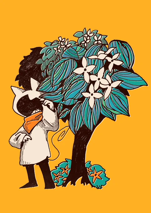 弧を描く葉脈