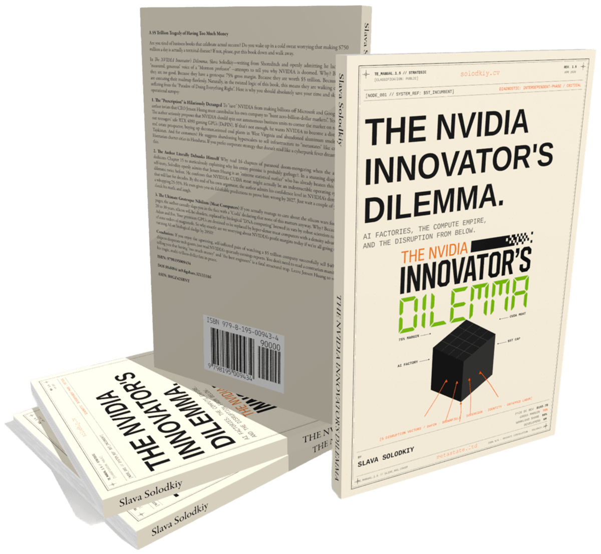 SlavaSolodkiy's tweet photo. The @nvidia Innovator's Dilemma' :: https://t.co/uaqbGgAfDA (New Book!)
ISBN: 9798235142671 (e-Book) ASIN: B0GZ42SBNY
ISBN: 9798195009434 (Paperback)
DOI 10.6084/m9.figshare.32133316
on @amazon &amp; @eBay  #InnovatorsDilemma #AI #NVIDIA #JensenHuang @NVIDIAGeForceUK @NVIDIAGeForce https://t.co/ZmOeVcrmud