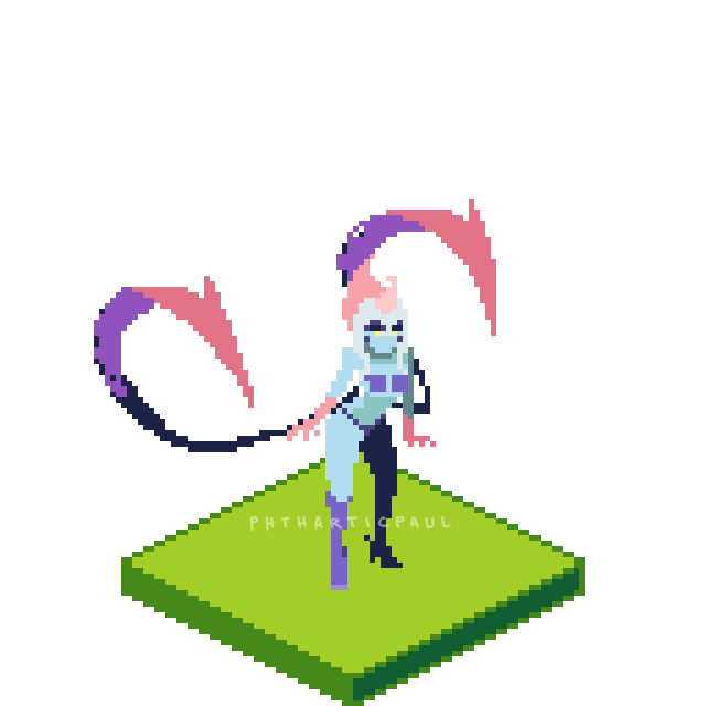 phtharticpaul's tweet photo. learned Aseprite today :> 
and of course she's the first subject ✨️
#Evelynn #Eve #pixelart #sprite #Aseprite https://t.co/NEN3j5lNdn