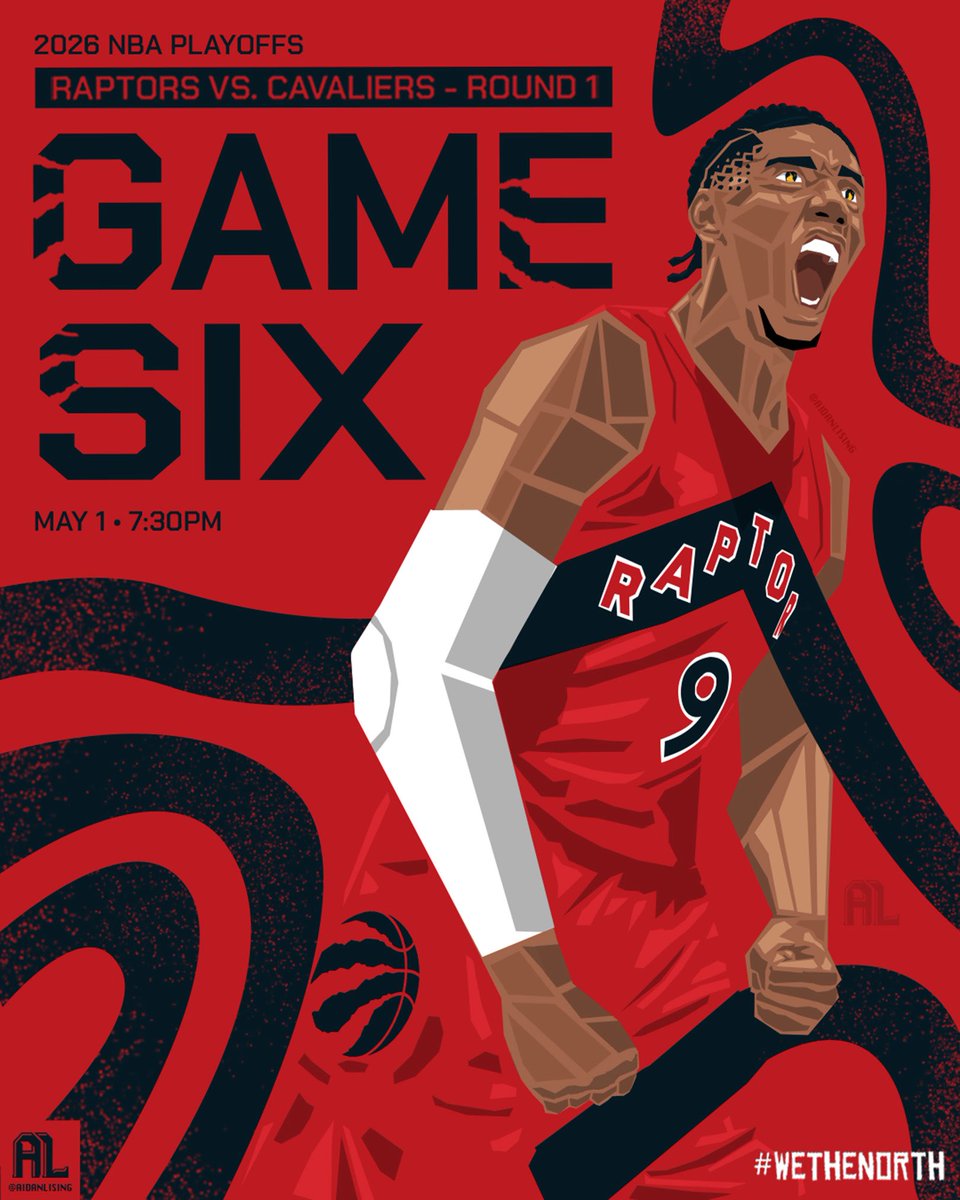 aidandesigned's tweet photo. Game Six in the 6️⃣

#WeTheNorth https://t.co/9Sc426lyGh