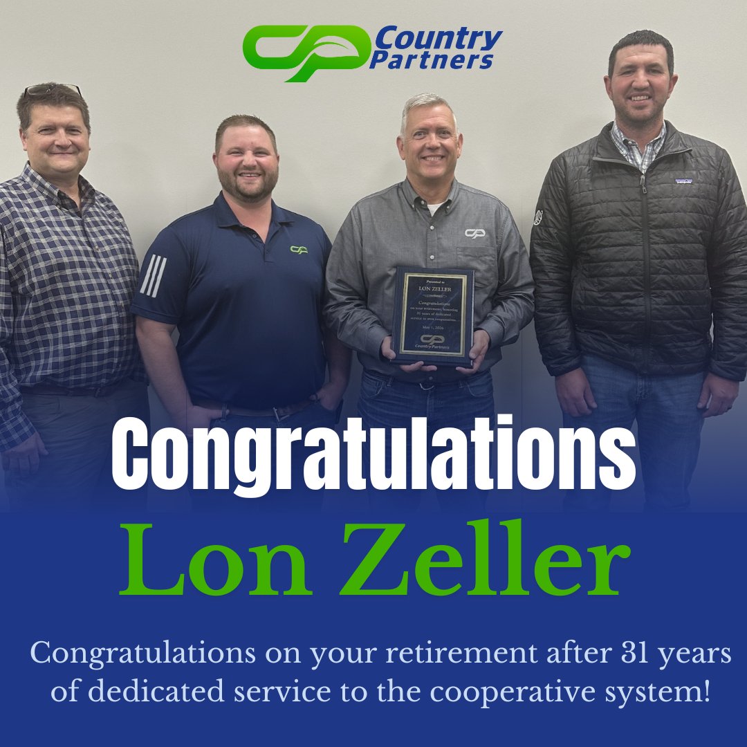 CountryPartner's tweet photo. Congratulations, Lon, on your retirement after 31 years of dedicated service to the cooperative system. Your commitment and impact have made a lasting difference, and you will be greatly missed. https://t.co/I3bPPymXTp