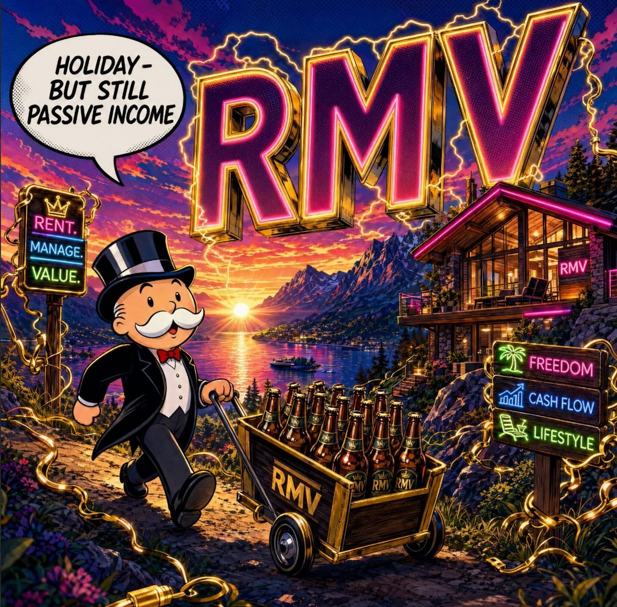 Defaultplayer13's tweet image. In my region, on May 1st, people usually go hiking with a handcart full of beer.

And while doing this, its good to know $RMV generate passive income 😍

#RMV will profit huge from coming MONOPOLY launch
➡️Buybacks + Burns
➡️Royalities for #NFT holder
➡️growing community