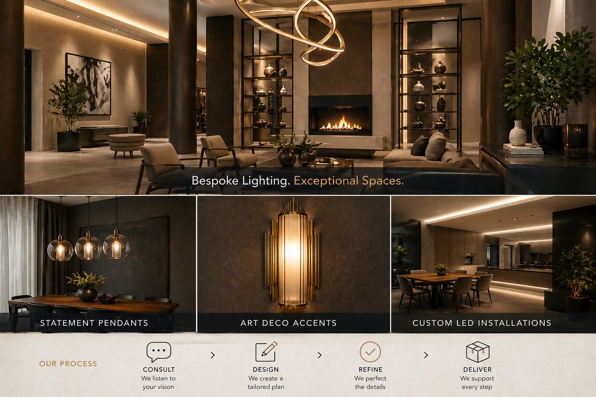 lightsource_es's tweet image. Your vision. Our craftsmanship. 💡

We create bespoke lighting pieces with artisans across Europe &amp;amp; Asia—from feature pendants to custom LEDs.

📩 Send us your mood board → we’ll handle the rest.

#BespokeDesign #Lighting