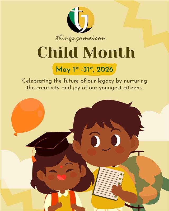 🌟 Happy Child Month! 🌟  
All May, we celebrate Jamaica’s youngest—creativity, joy, and hope in every child. Let’s nurture their dreams and build a brighter future together.  
#ChildMonth #ThingsJamaican #JamaicanPride #NurtureTheFuture #CelebrateChildren