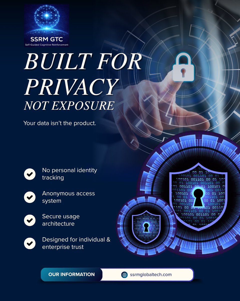 GlobalSSRM55555's tweet photo. In a world where data is constantly collected, tracked, and stored —
privacy isn’t a feature. It’s a concern.

SSRM Tech™ was built differently.

Private. Secure. Controlled.

Learn more: https://t.co/ddOFOXMuUs

#DataPrivacy #SecureTechnology #SSRMTech #DigitalTrust https://t.co/9coVITcSwZ