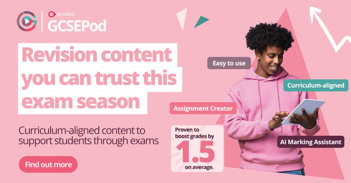 TeachSecondary's tweet image. Get revision content you can trust this exam season from @gcsepod. Curriculum-aligned revision gives students confidence, clarity and focus through exams, supporting what matters most in lessons and assessments alike.  

Find out more: shorturl.at/Ayo7O  

#ad #sponsored