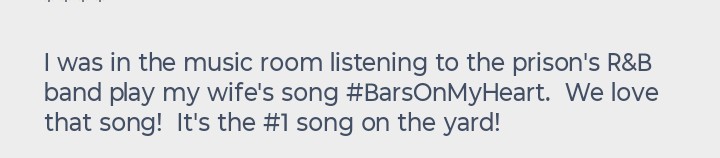 JohnOrtizKehoe's tweet photo. https://t.co/SV7A8XQvZo 

#BarsOnMyHeart #EmOrtizKehoe #PrisonWifeSong #PrisonWifeAnthem https://t.co/b2dbkgHqHd