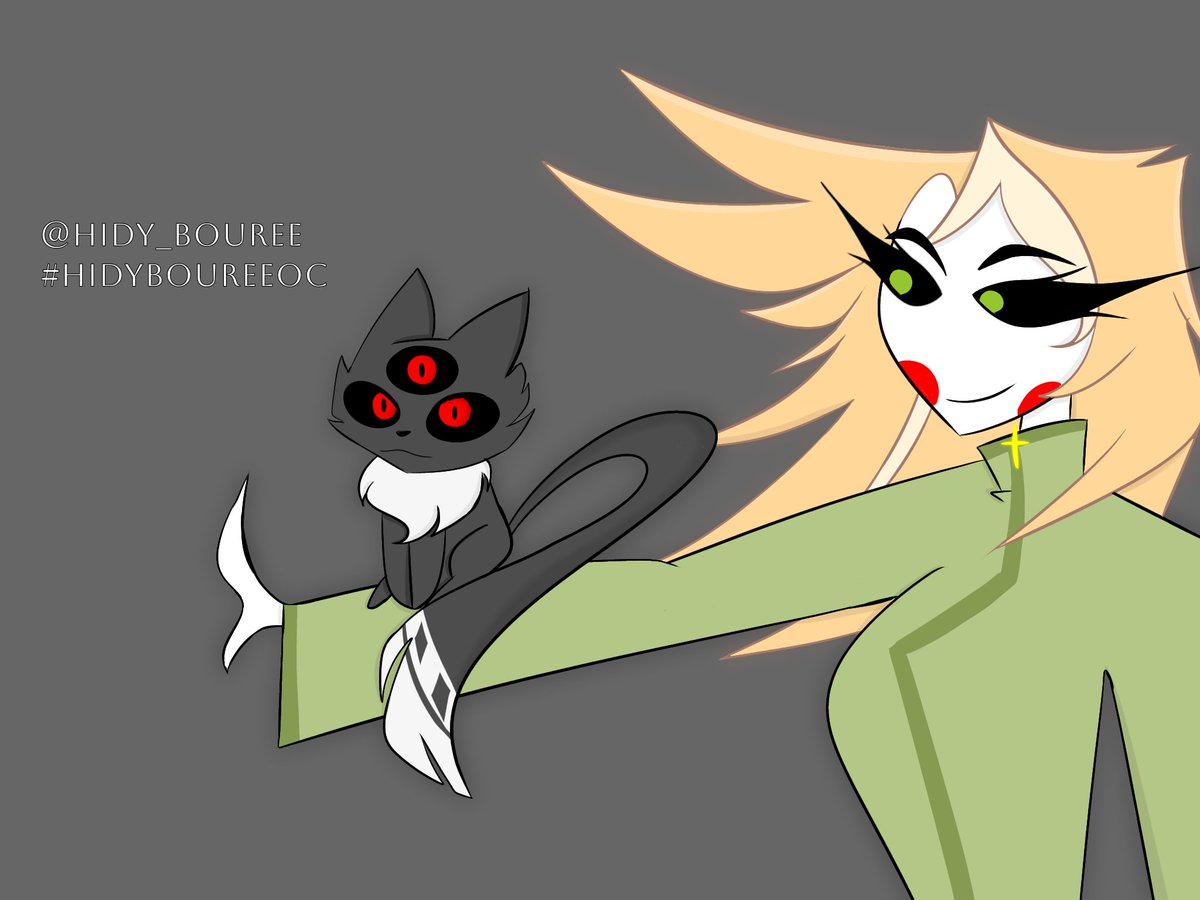 Hidy_bouree's tweet image. Evia with Kitcat ! #Hazbinhoteloc #hidyboureeoc