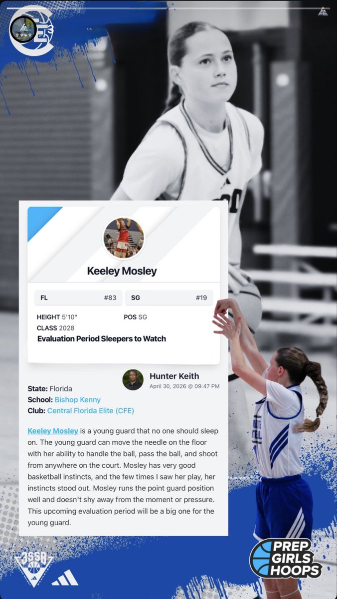 KeeleyRMosley28's tweet photo. Grateful for the write-up and support from @hunterkeithl &amp; @PrepGirlsHoops. 🙏🏻🏀

https://t.co/XXmCSHImd7

@PrepGirlsHoops 
@PGHFlorida 
@hunterkeithl 
@BFishHoops 
@CFE_BASKETBALL 
@CFECoachO_32 
@ppham21 
@3SSBGCircuit 
@HoopGrind 
@adidasHoops 
@adidas 
@Repsonreps__ https://t.co/AsEMs080kc