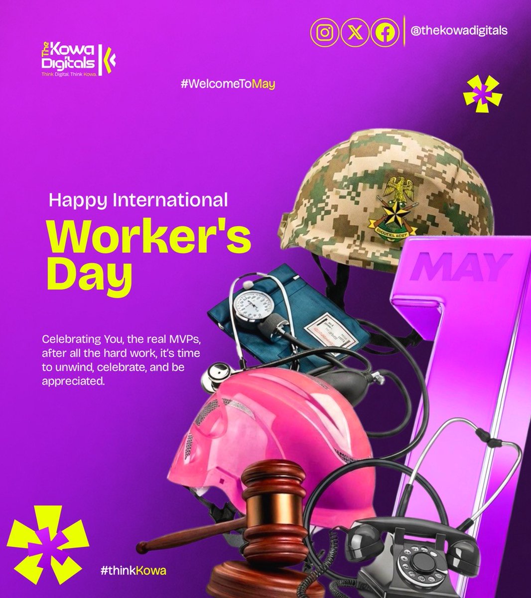 thekowadigitals's tweet photo. Happy Workers’ Day.
To everyone building something we see you.
Let’s help you grow your business digitally this month 🚀
#ThinkKowa #ThinkDigital #TheKowaDigital #DigitalAgency https://t.co/j147pj1mGz