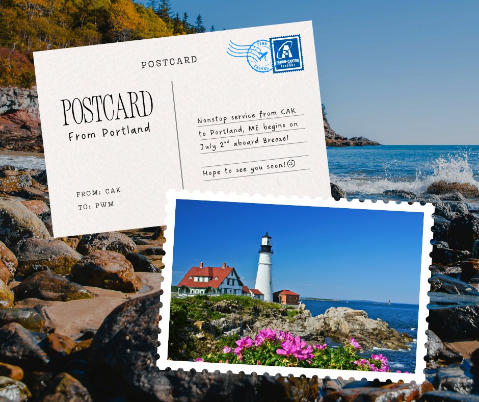 Just dropped in your mailbox! 📪 Nonstop flights to Portland (PWM) take off July 2nd aboard <a href="/BreezeAirways/">Breeze Airways</a>. Book your coastal getaway at flybreeze.com/home.