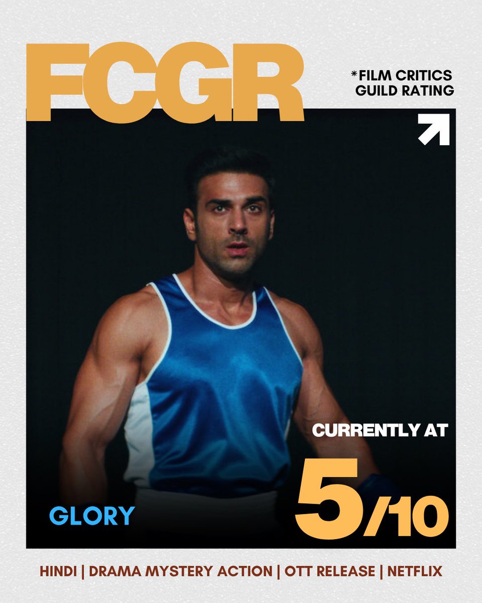 theFCGofficial's tweet image. Glory currently scores 5/10 on FCGR.

Glory (2026) is a gritty tale of family, ambition and rivalry. The show stars Divyenndu, Pulkit Samrat, and Suvinder Vicky. 

The show is now streaming on Netflix.

Link to the reviews in thread below.

#reviews #GloryOnNetflix