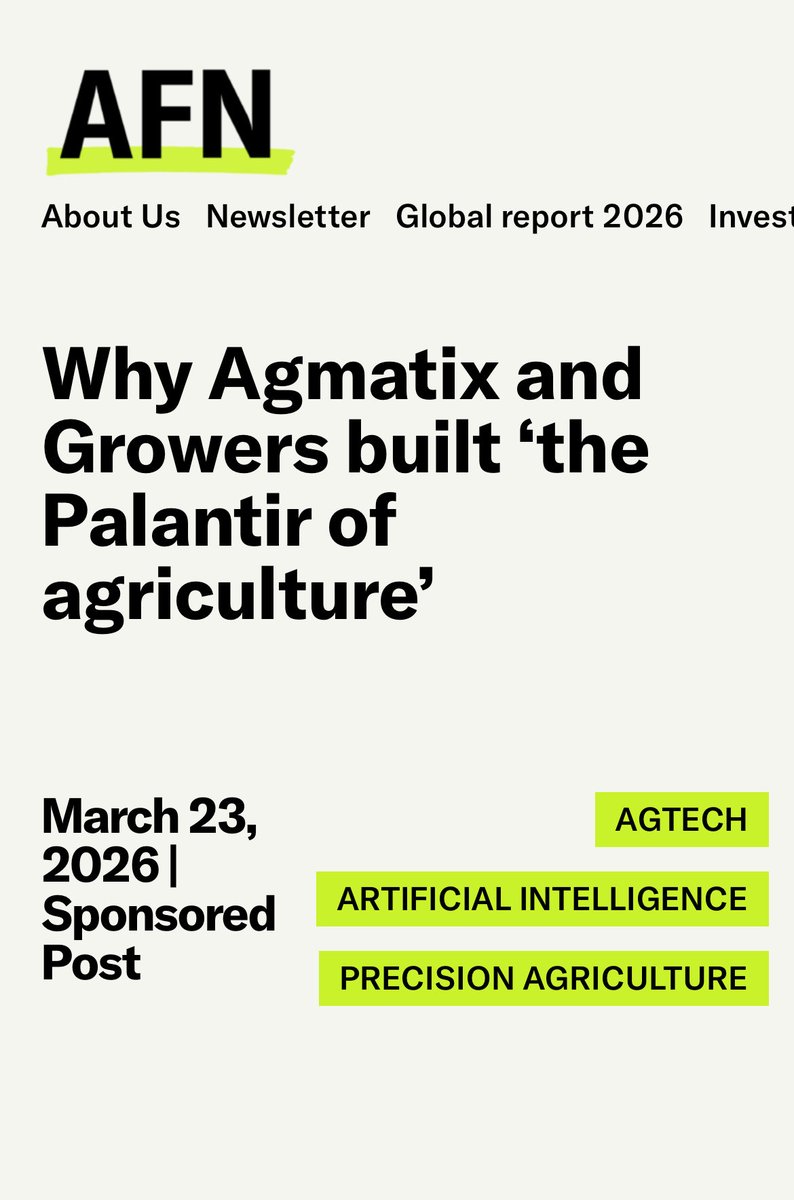mcne73001's tweet image. Why Agmatix and Growers built ‘the Palantir of agriculture
#FHIR 

agfundernews.com/why-agmatix-an…