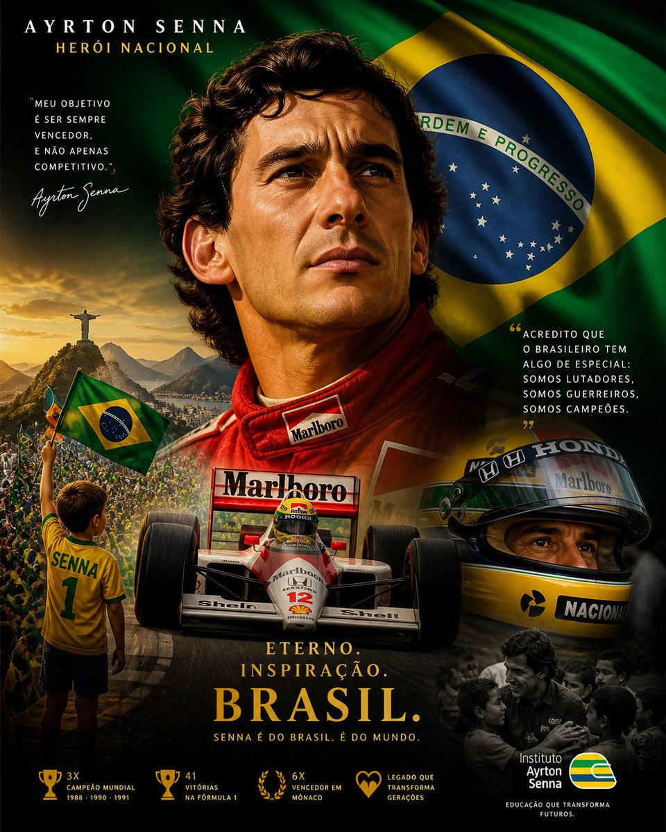 Ayrton Senna não foi só um piloto… foi um símbolo 🇧🇷
Na chuva, na pressão, nos momentos decisivos, ele mostrava o que é ser brasileiro de verdade: raça, fé e coragem.
Tricampeão do mundo, eterno no coração do povo.
Senna não morreu… virou lenda. 🏁
#AyrtonSenna #F1 #Brasil