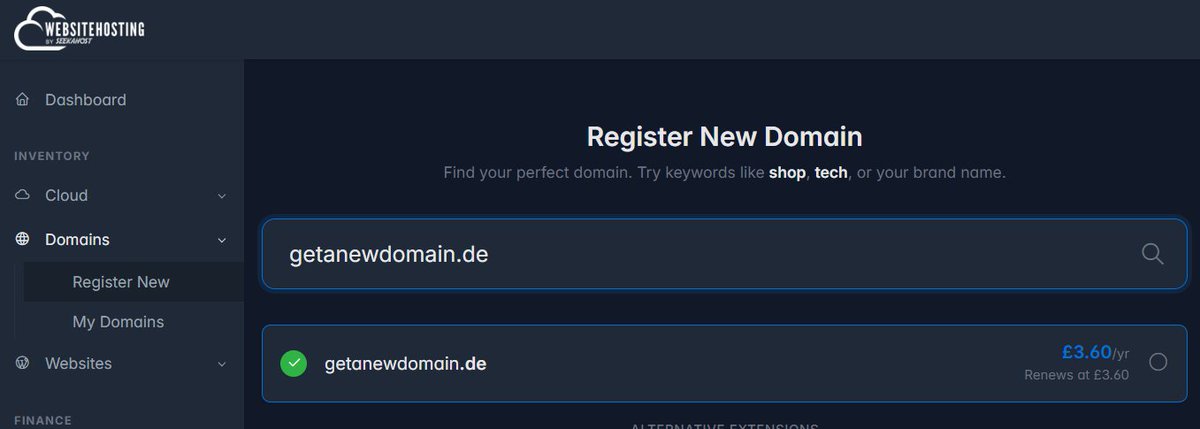 You can get super priced .de domains with the SeekaHost's new websitehosting platform.