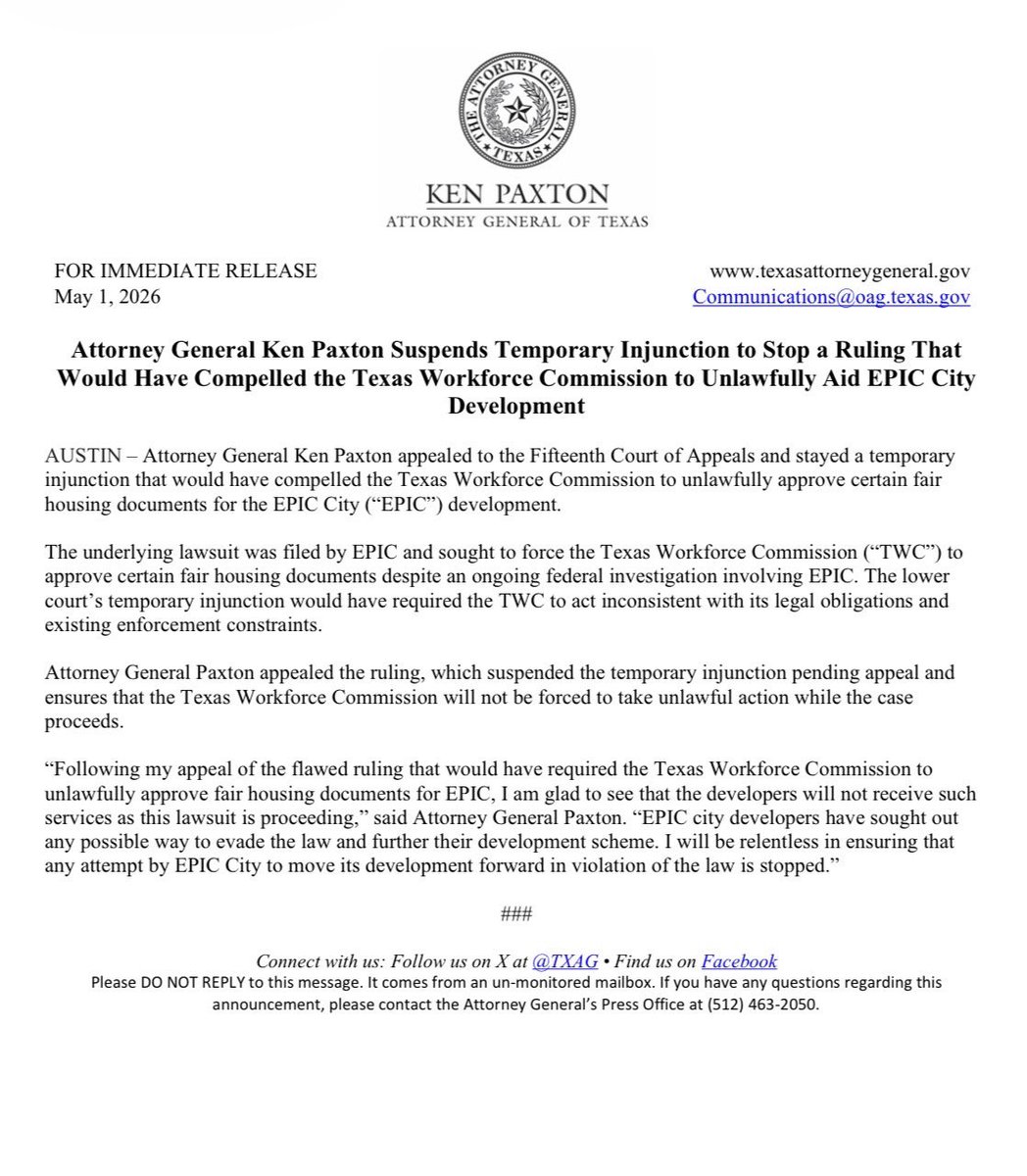 Attorney General Ken Paxton tweet media