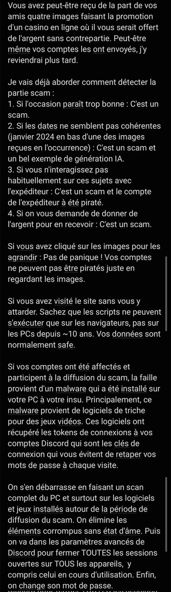KorailVT's tweet photo. /!\ SCAM ALERT /!\

Je sors des limbes pour faire un post bien long pour prévenir d'un scam qui circule actuellement sur Discord. https://t.co/ZmmJXYlSz6