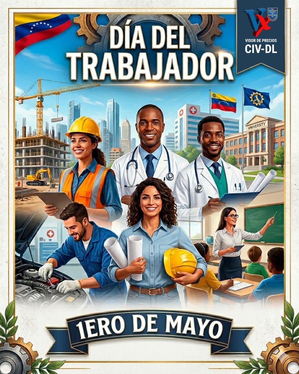 CIV_Costos's tweet photo. "¡Feliz Día del Trabajador! Hoy celebramos el esfuerzo y la dedicación que construyen el mañana. ⚒️✨ #DíaDelTrabajador #1DeMayo" https://t.co/5CogapvRLK