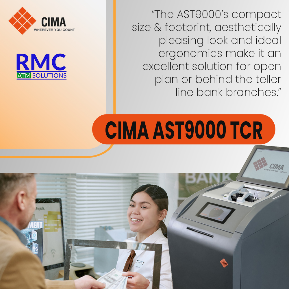 rmcatmsolutions's tweet image. The CIMA AST9000 TCR combines compact design with powerful cash recycling performance. Contact RMC ATM Solutions for info.
#CIMA #AST9000 #TCR #CashRecycling #BankingTechnology #Fintech #BranchTransformation #TellerCashRecycler #CashManagement #BankEquipment #FinancialTechnology