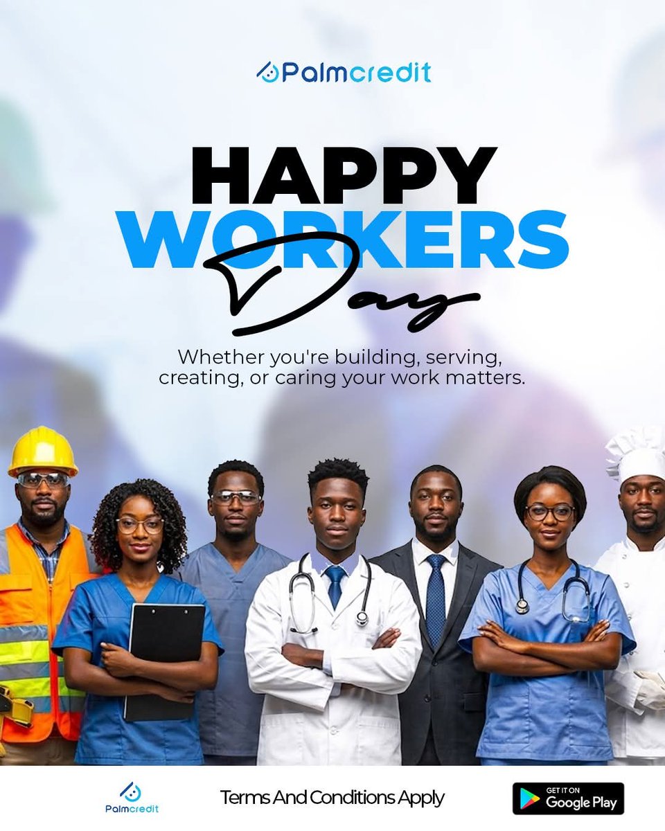 palmcredit_'s tweet image. ✨ Happy Workers' Day to all the grinders! ✨

Whether you're building, serving, creating, or caring your work matters.
You work hard. Let your money work harder for you. 💪

#WorkersDay #LaborDay #HardWorkPaysOff #QuickLoan