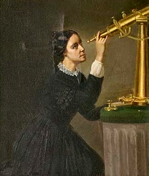 pickover's tweet image. Astronomy, physics. 

Ever hear of Maria Mitchell (1818–1889)? I believe she was America's first professional female astronomer. In 1847, using a small 2 - 3 inch telescope from the roof of her father's bank building, Mitchell (at age 29) spotted a faint "telescopic" comet, a