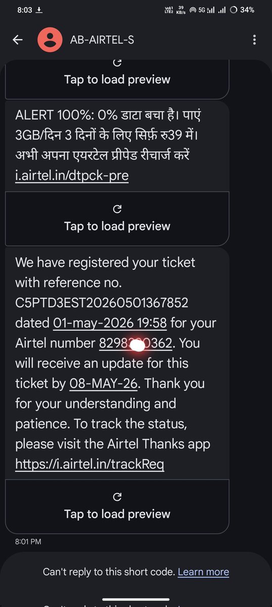 vivekraosahaab's tweet image. on the speed issue as I am unable to use my internet properly. Request you to kindly escalate and fix this at the earliest. Looking forward to your quick action. #Airtel #5G #NetworkIssue