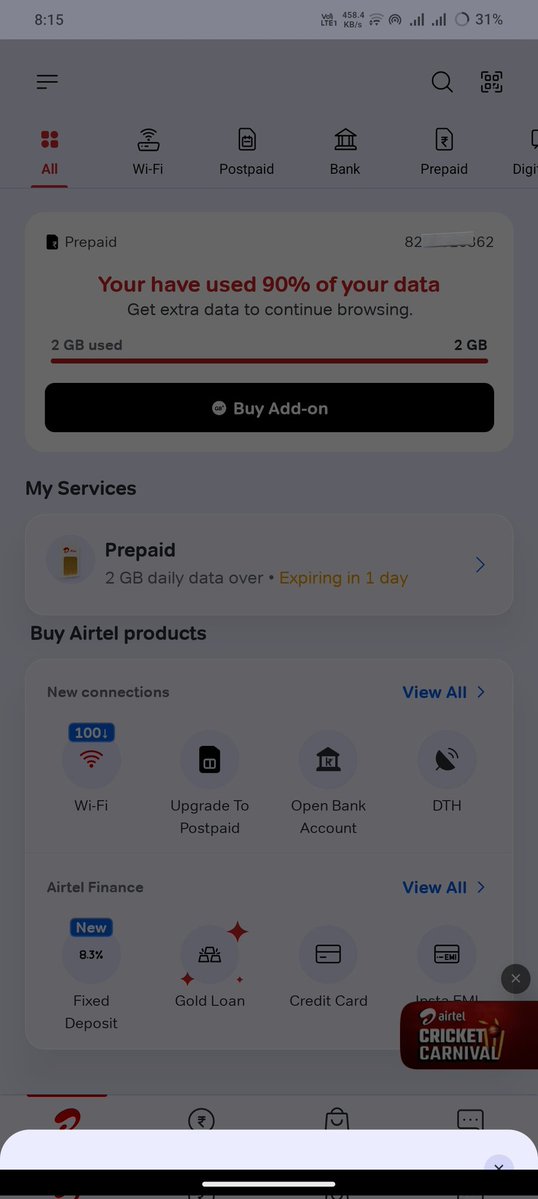 vivekraosahaab's tweet image. on the speed issue as I am unable to use my internet properly. Request you to kindly escalate and fix this at the earliest. Looking forward to your quick action. #Airtel #5G #NetworkIssue