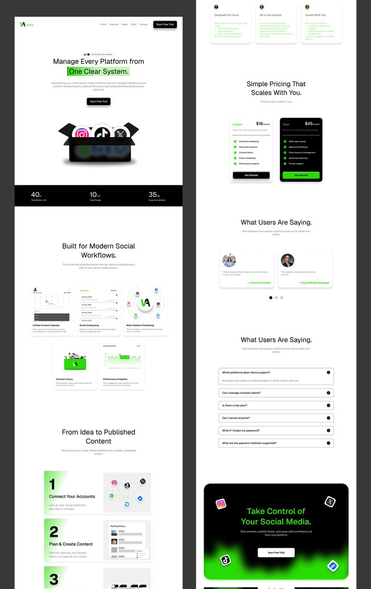 icyfrost_0x's tweet image. Landing page design for a social media management tool focused on clarity and smooth user flow ✨

DM for new projects ✉️ let's bring your ideas to life 🖌️

Happy new month 🎉 

#uiux #webdesign #social #design