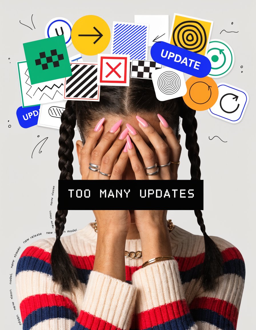 SumaAndLathesh's tweet image. Your brain after opening the internet for 5 minutes. The constant updates.  @recraftai #recraftai #posters #typography