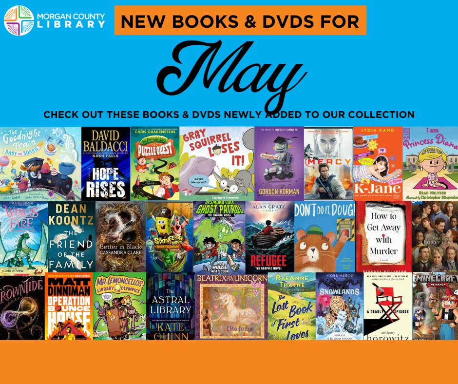 mocolibrary's tweet image. 📚 New books &amp;amp; DVDs for May are here! Stop by the library and discover your next great read or movie night pick. 🎬📖 #NewArrivals #LibraryFun