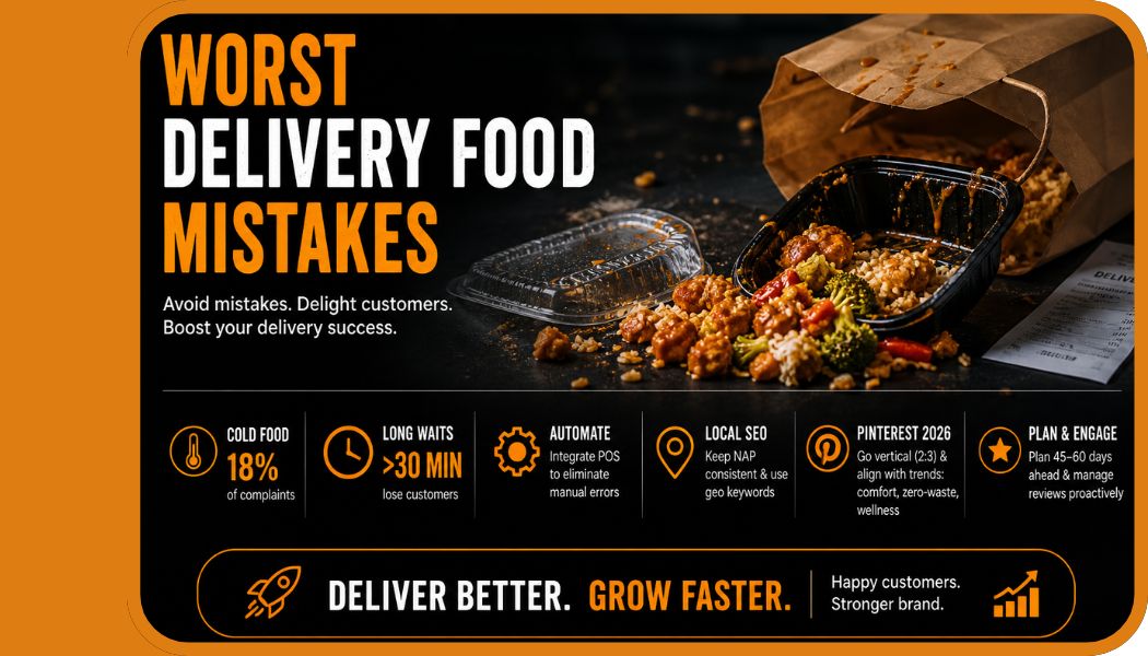 MealSeerAPP's tweet image. Worst Food Delivery Mistakes Killing Your Business in 2026 (And How to Fix Them Fast) 🚀
#FoodDelivery #RestaurantMarketing #mealseer #DeliveryTips