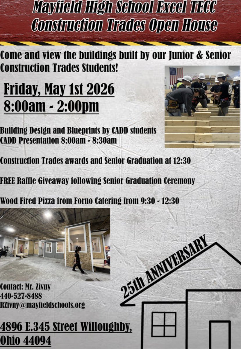 ExcelTECCCADD's tweet photo. HAPPENING NOW:  Excel TECC Construction Trades Open House featuring Modern Homes designed by @ExcelTECC CADD seniors and built by Construction Trades students! Now until 2:00 PM. 4896 E 345th St., Willoughby #CTE https://t.co/OgYI2DISSO