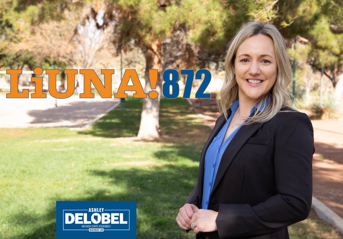 AshleyDelobel's tweet photo. Thank you @Liuna872 for the endorsement! I’m committed to standing with working families and making sure every job in our community is a good job. Thank you to LIUNA for your trust and support in my campaign for Nevada State Assembly District 29! https://t.co/bKSgCuE8P2