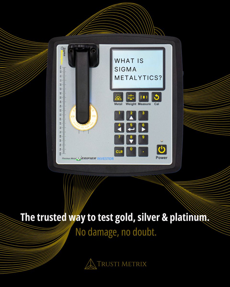 trustimetrix's tweet photo. Sigma Metalytics devices are the industry standard for verifying gold, silver, platinum and more - without acid, radiation, or damage.

✅ Tests through capsules and plastic
✅ Non-destructive and accurate
✅ Portable and trusted worldwide

#TrustiMetrix #SigmaMetalytics https://t.co/EY6zL3x3rF