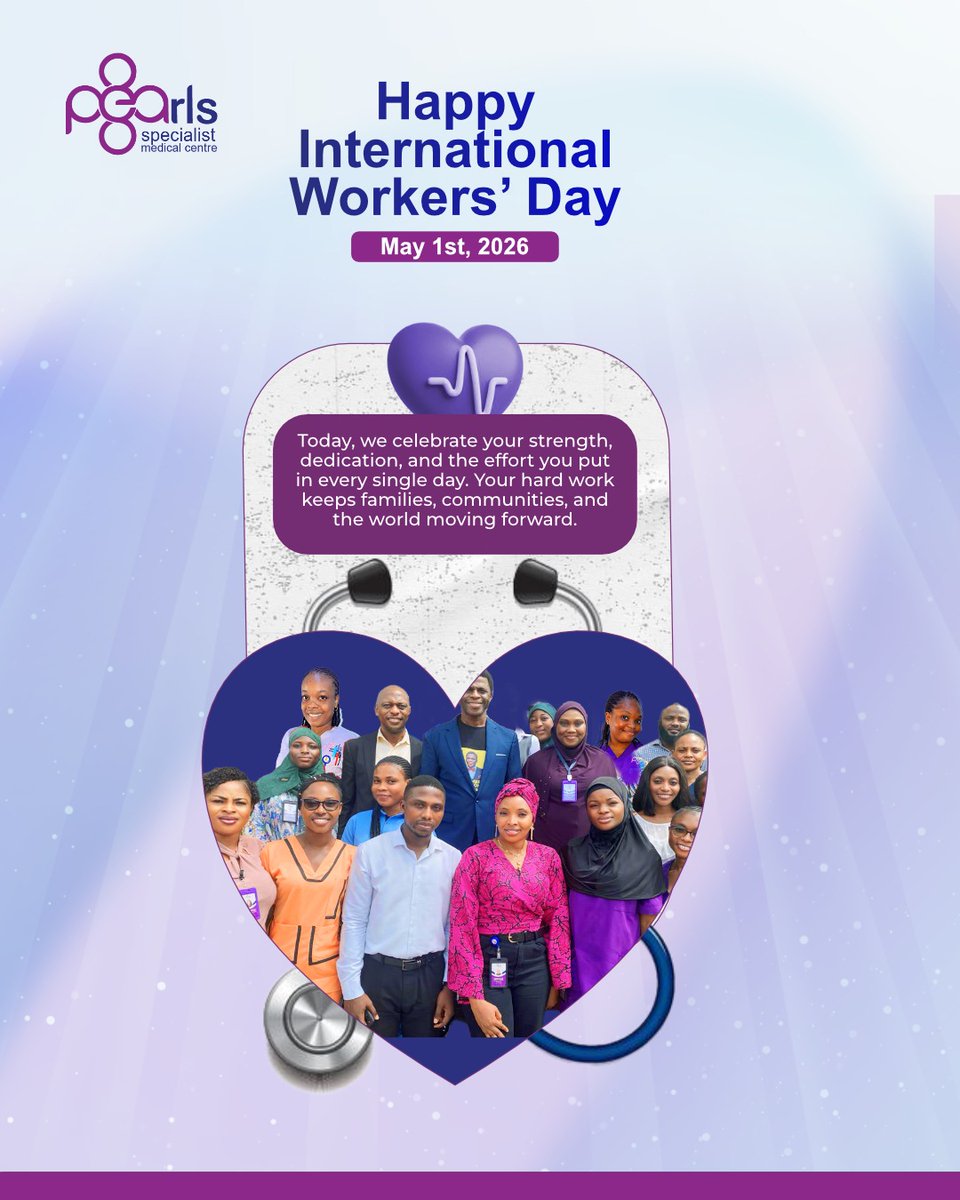 thePSMC's tweet photo. As you work hard to build a better life, don’t forget:

• Your health is your strength
• Rest is important
• Regular checkups matter

You deserve care too.
Book your check-up today. 
09033419286
09154379132
#WorkersDay #HealthFirst #PearlsCare https://t.co/L75wix7ELl