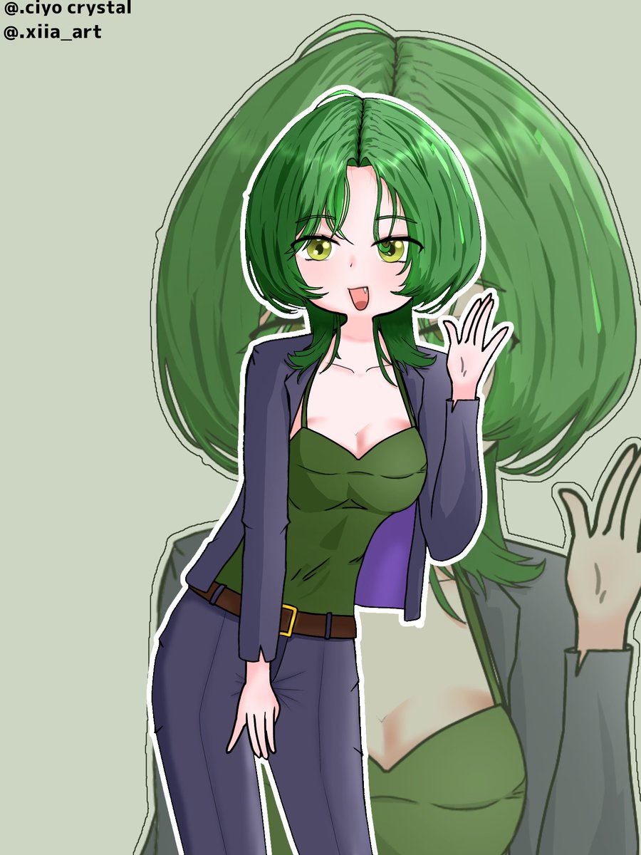 XionYunyun's tweet photo. funart my mommyy @ciyocrystal🌱,
agak bingung waktu rendering bagian rambut :v
 btw aku open commision indo only yaw✨ https://t.co/yHBRNMtUD7