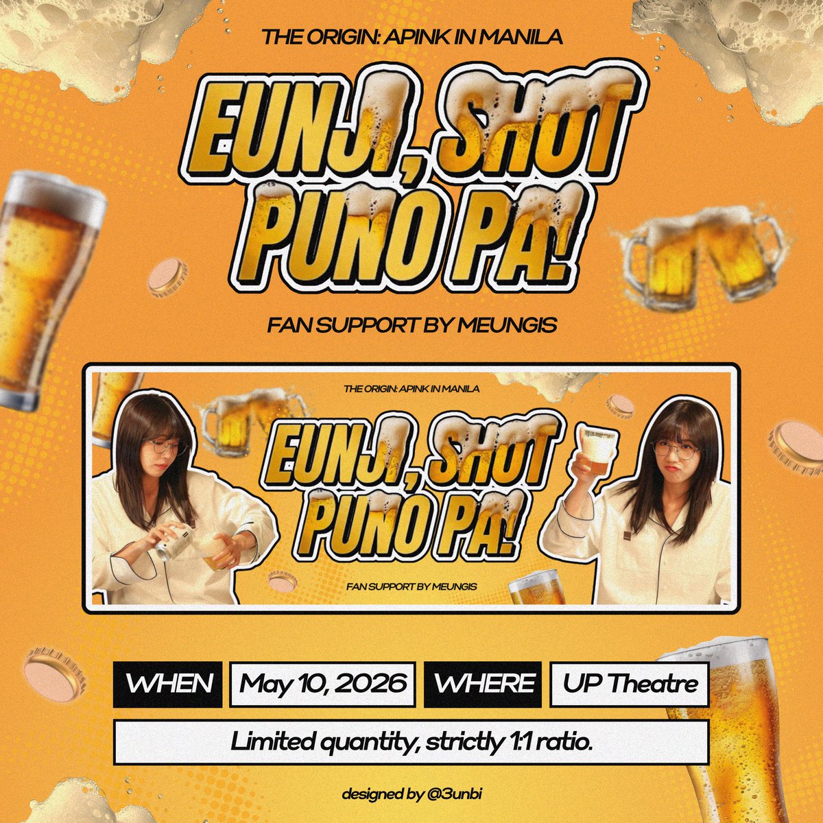 she is back! EUNJI, SHOT PUNO PA! 🍺
— fan support for #은지 by <a href="/meungis/">‎chi</a>

mechanics:
✹ rt &amp; like this tweet
✹ show proof upon claiming

check thread for more info ♡

#The_Origin_Apink_Manila #ApinkInManila