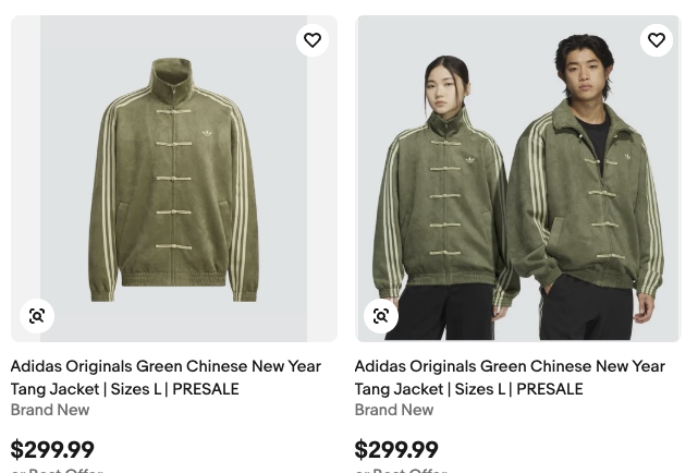 DaCastro4's tweet photo. These mf just bought the adidas chinese new year jackets to resell them. I hate them sm https://t.co/J6aooQ3a7C