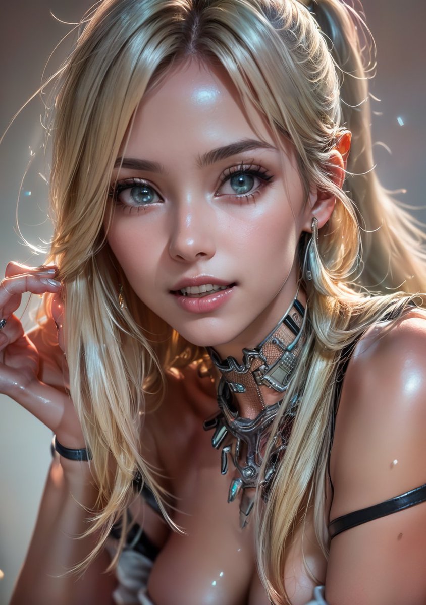 ai girl ain💛金髪ポニーテールの谷間詠師 tweet media