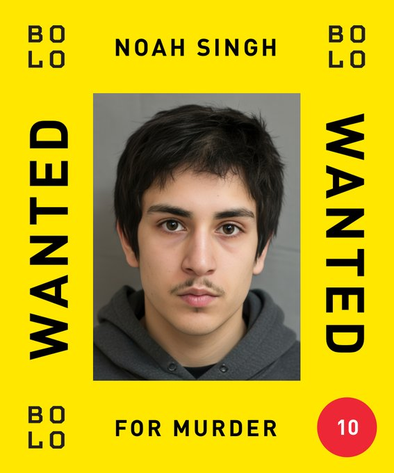 BoloProgram's tweet photo. Be on the lookout for Bolo’s #10, Noah Singh, wanted for murder by the Greater Sudbury Police Service. Submit your tip to Greater Sudbury Police Service at 705-675-9171or Crime Stoppers at 1-800-222-TIPS (8477) For more info about the case, check out https://t.co/buATykl94r https://t.co/Aq5TEjFQmn