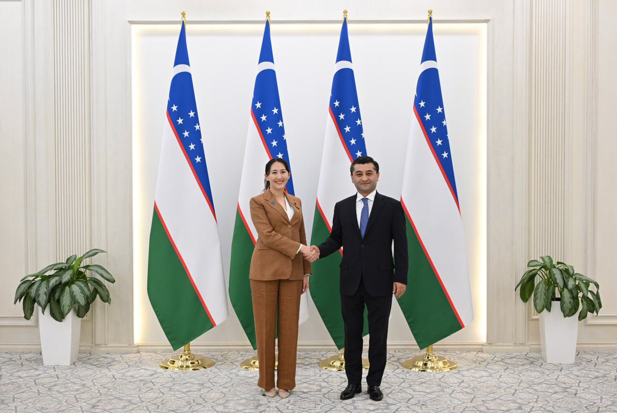FM_Saidov's tweet image. Had a substantive meeting with H.E. Arfia Eri, Vice-Minister for Foreign Affairs of #Japan. 

Discussed the consistent development of the comprehensive strategic partnership and identified specific steps to implement the agreements reached during the highest-level visit.
